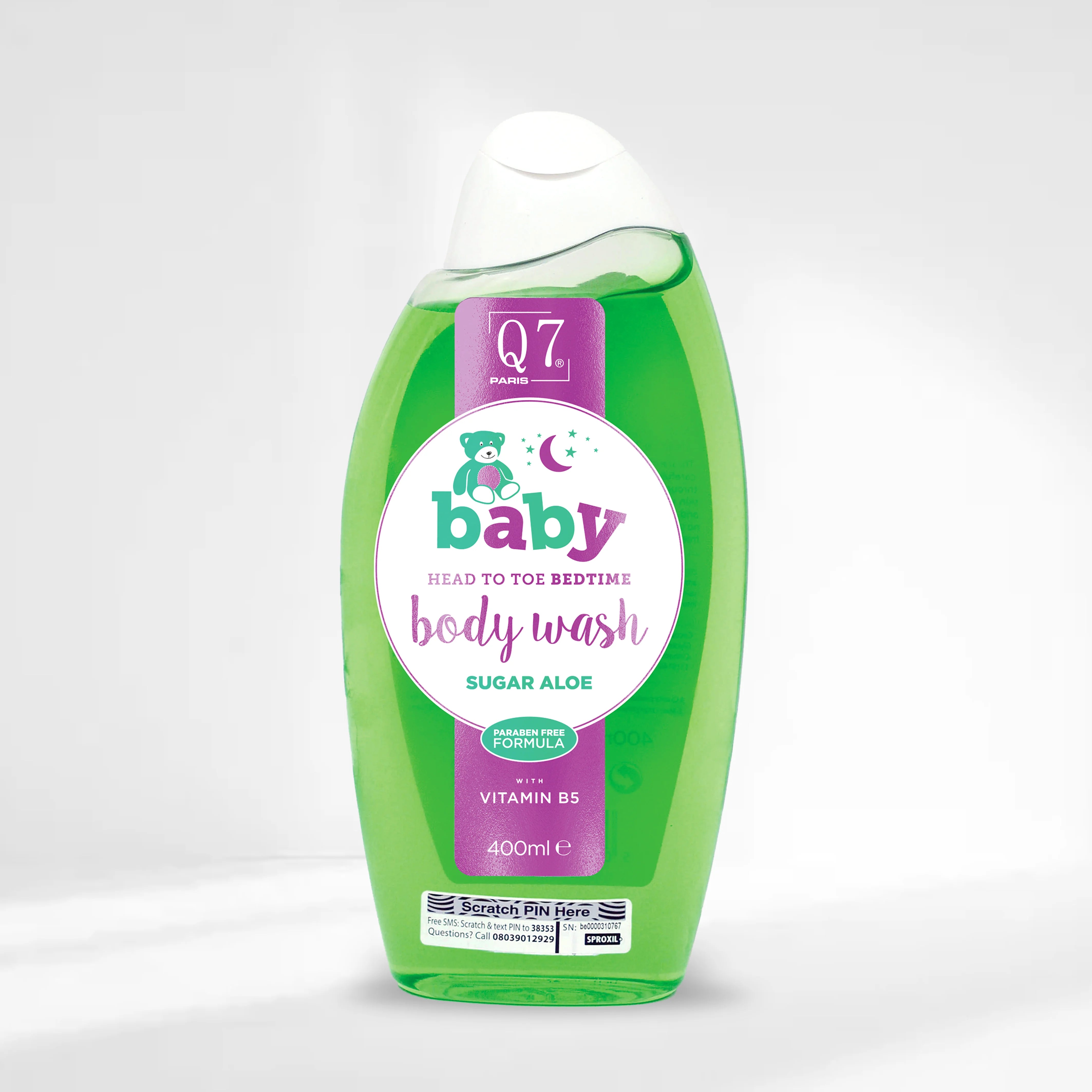 Q7-Baby Head To Toe BEDTIME Bodywash ('Sugar Aloe'): with Vitamin B5 - 400ml