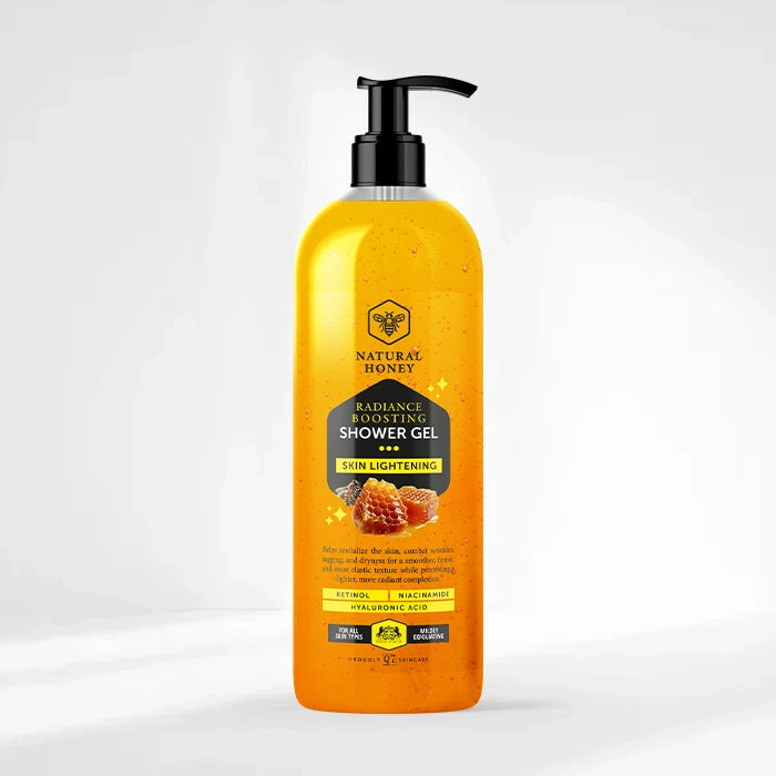 NATURAL HONEY Skin Lightening Radiance Boosting Shower Gel: with Retinol, Niacinamide, and Hyaluronic Acid – 1000ml