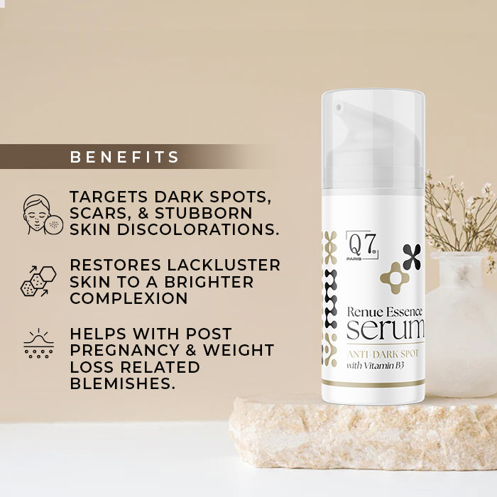 Q7Paris Renue Essence Anti-Dark-Spot Serum with Vitamin B3 – 30ml - Q7Paris Skincare