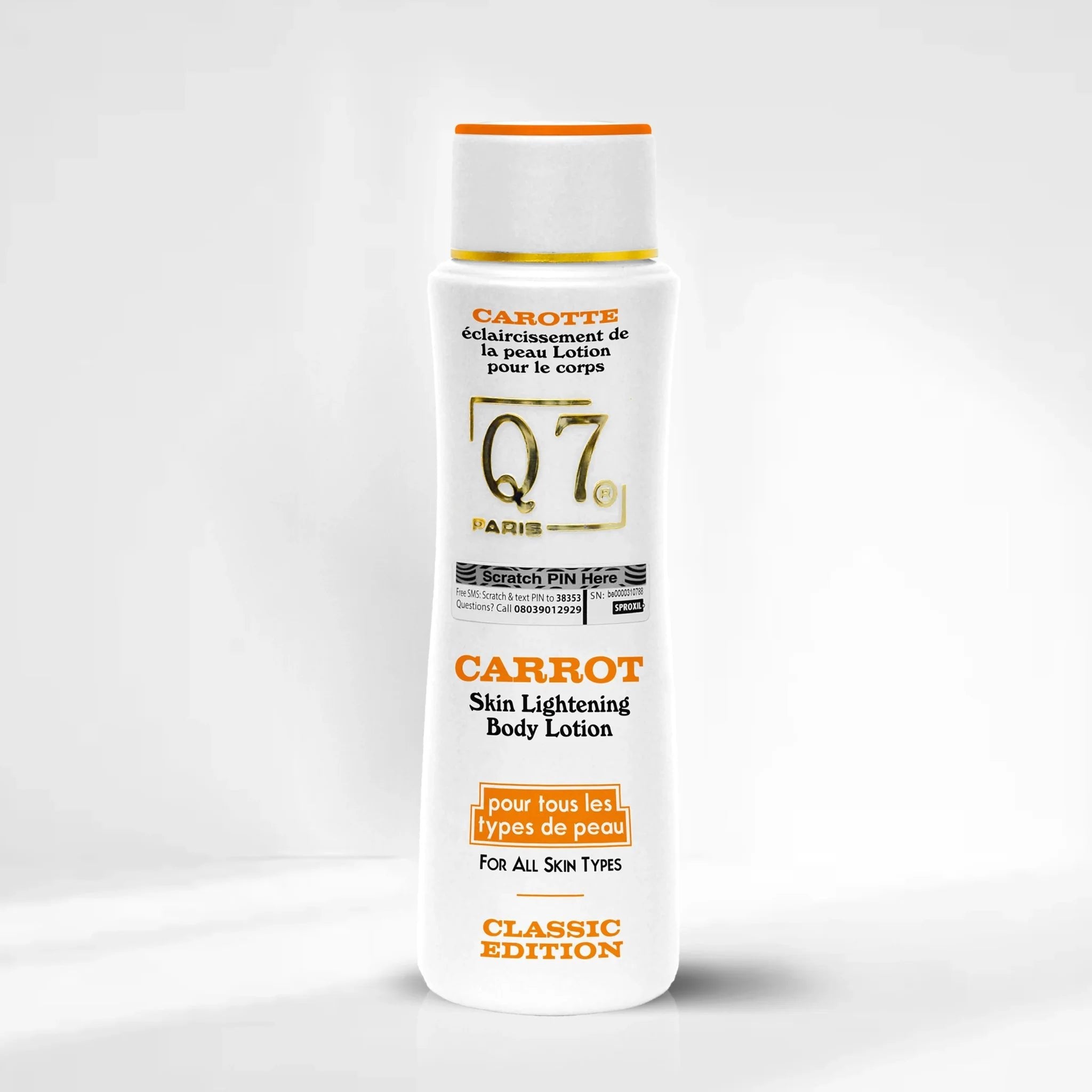 Q7Paris 5-in-1 CLASSIC EDITION – Carrot Skin Lightening Bundle with Shower Gel