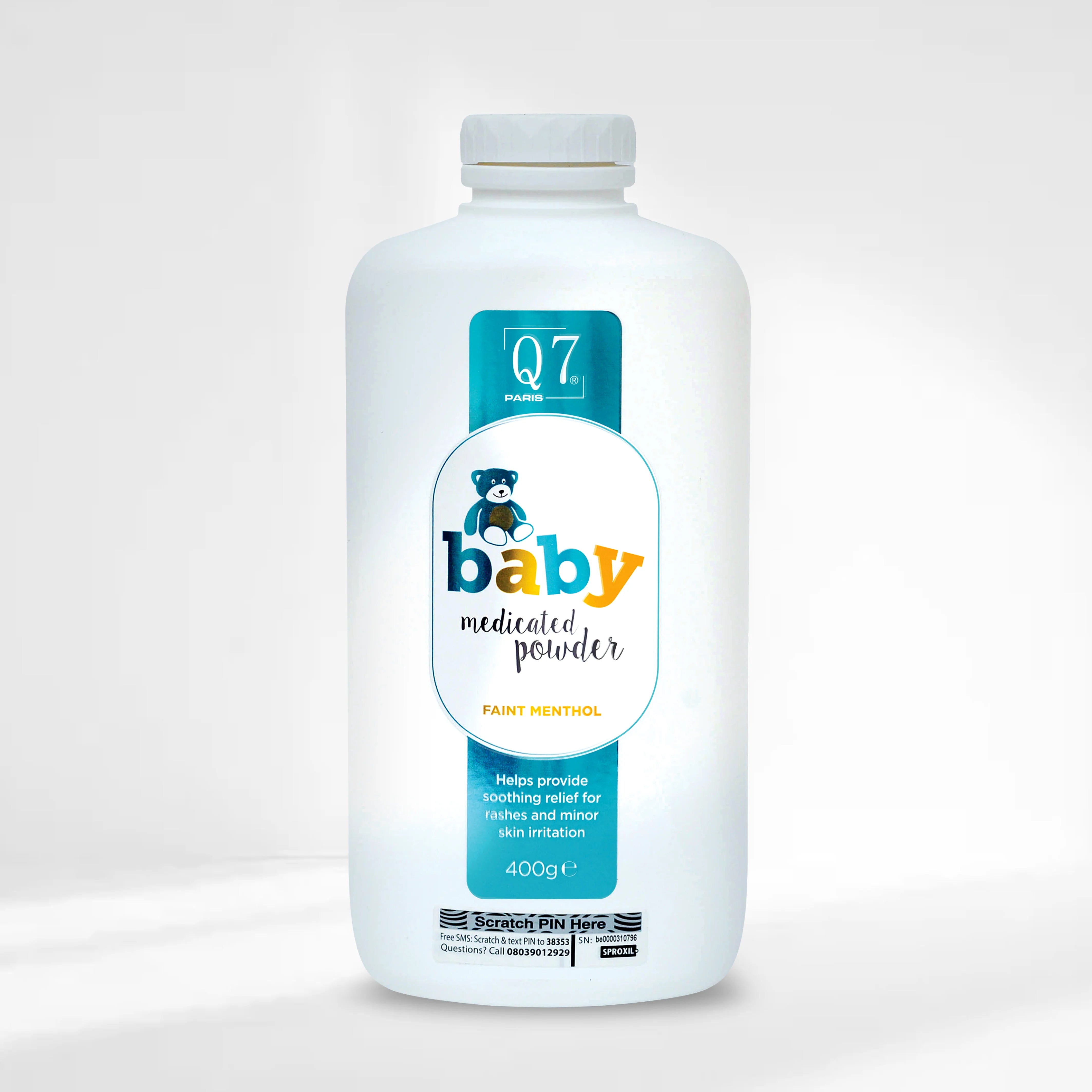 Q7 Baby Medicated Powder ('Faint Menthol') - 400g