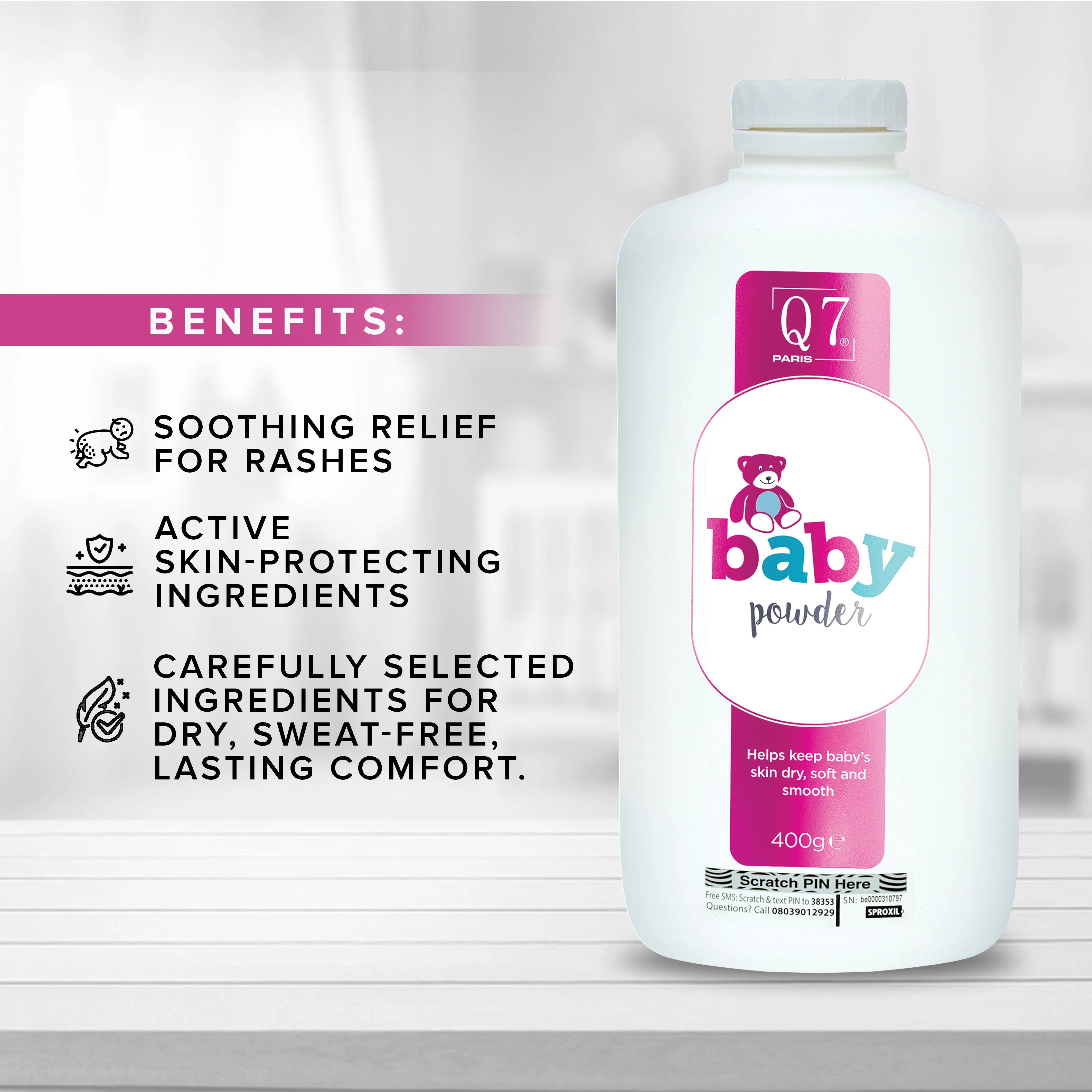 Q7Paris Baby Powder ('Baby Baby') - 400g