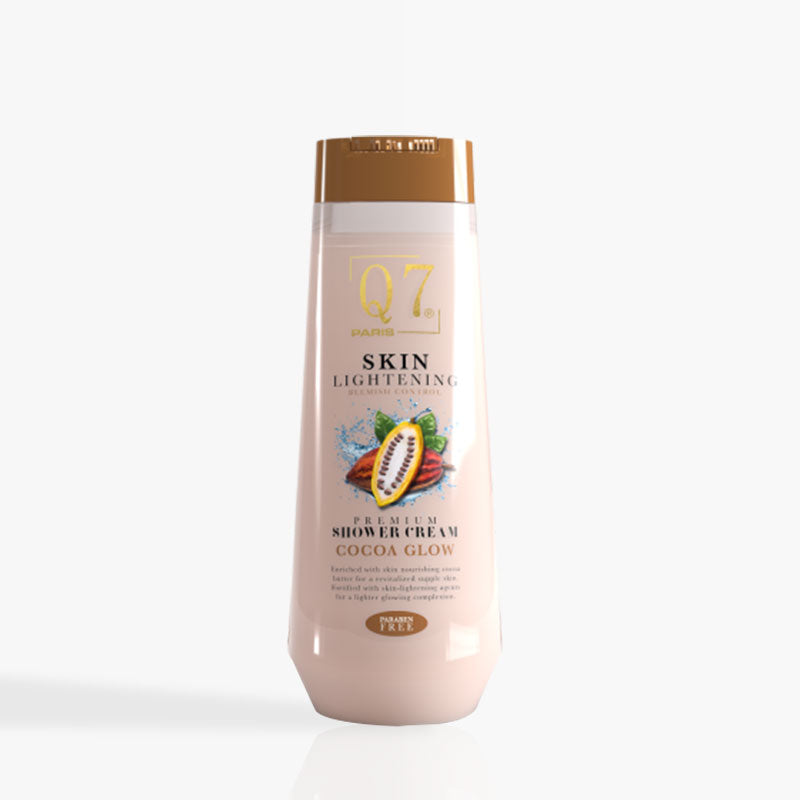 Q7Paris Cocoa Glow Skin Lightening Premium Shower Cream: Blemish Control with Licorice - 850ml