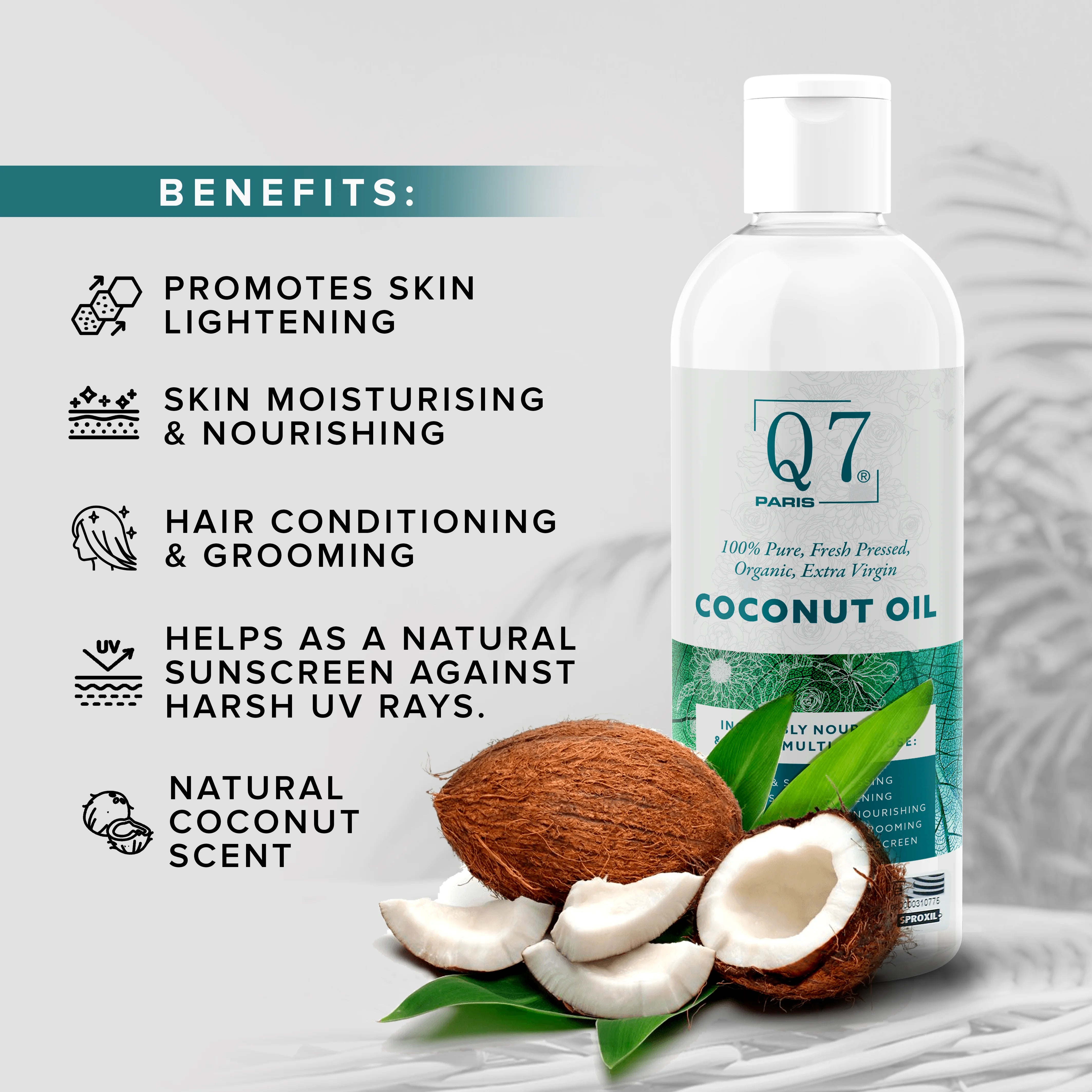 100% Pure, Freshly – Pressed Organic Extra Virgin Coconut Oil – Bottled – 250ml