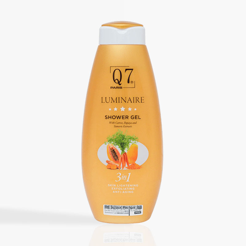 Q7Paris Luminaire 3-in-1 Shower gel with Carrot, Papaya, and Turmeric Extracts – 750ml