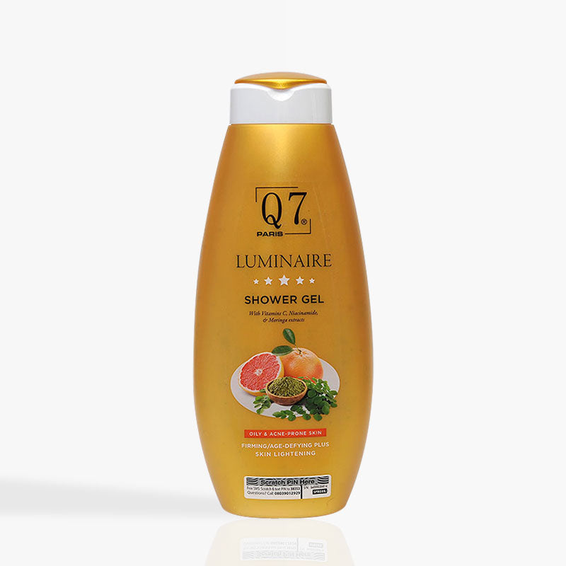 Q7 Paris Luminaire Sensitive, Oily & Acne Prone Skin Shower gel with Vitamin C, Niacinamide and Moringa Extracts – 750ml