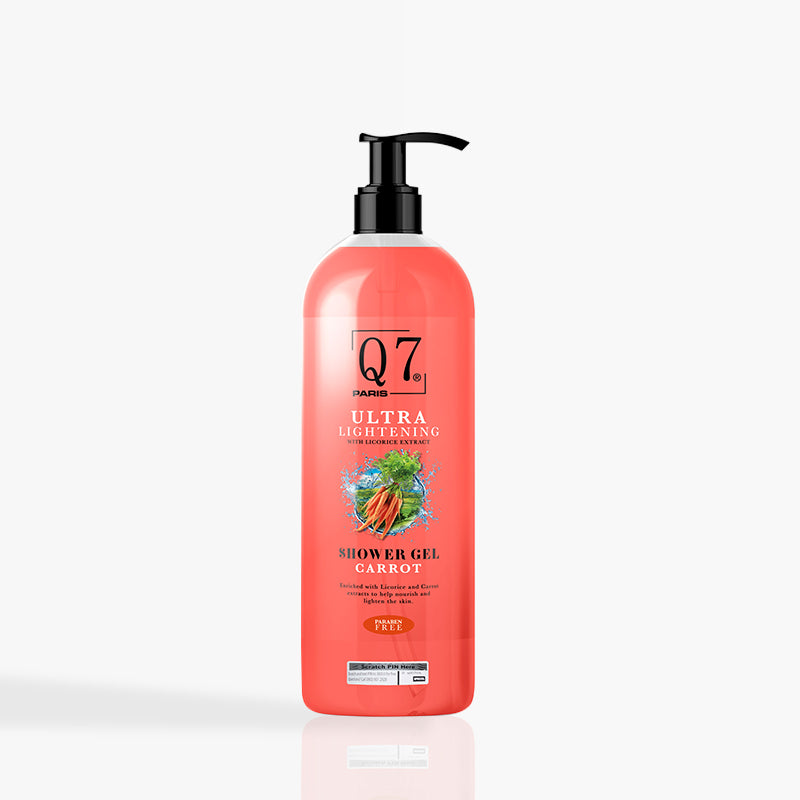 Q7Paris Carrot Ultra-Lightening Shower Gel: With Licorice and Carrot Extract – 1000ML