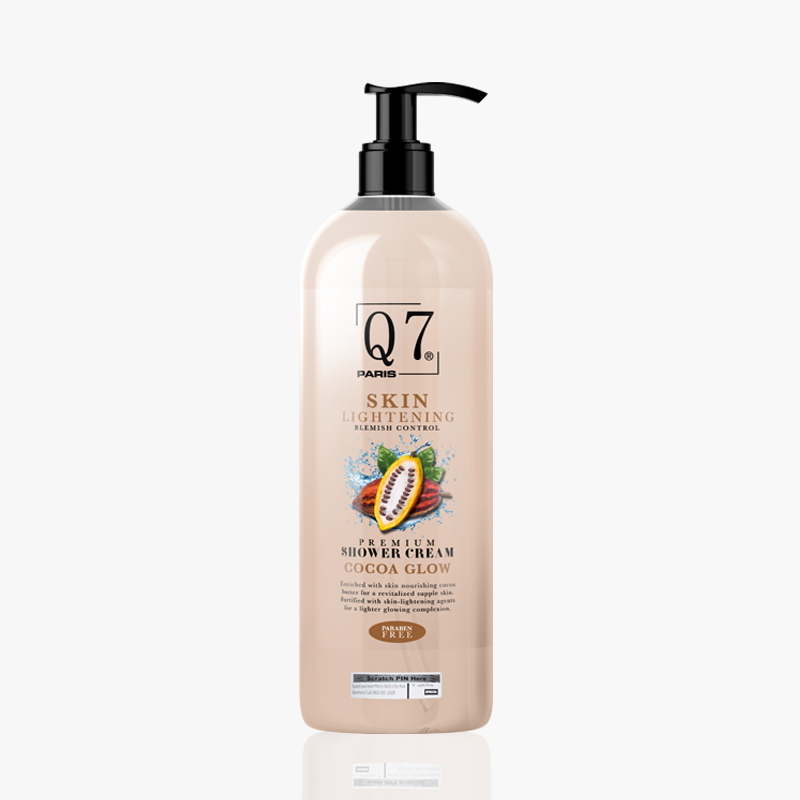Q7Paris Cocoa Glow Skin Lightening Premium Shower Cream: Blemish Control with Licorice - 1000ml