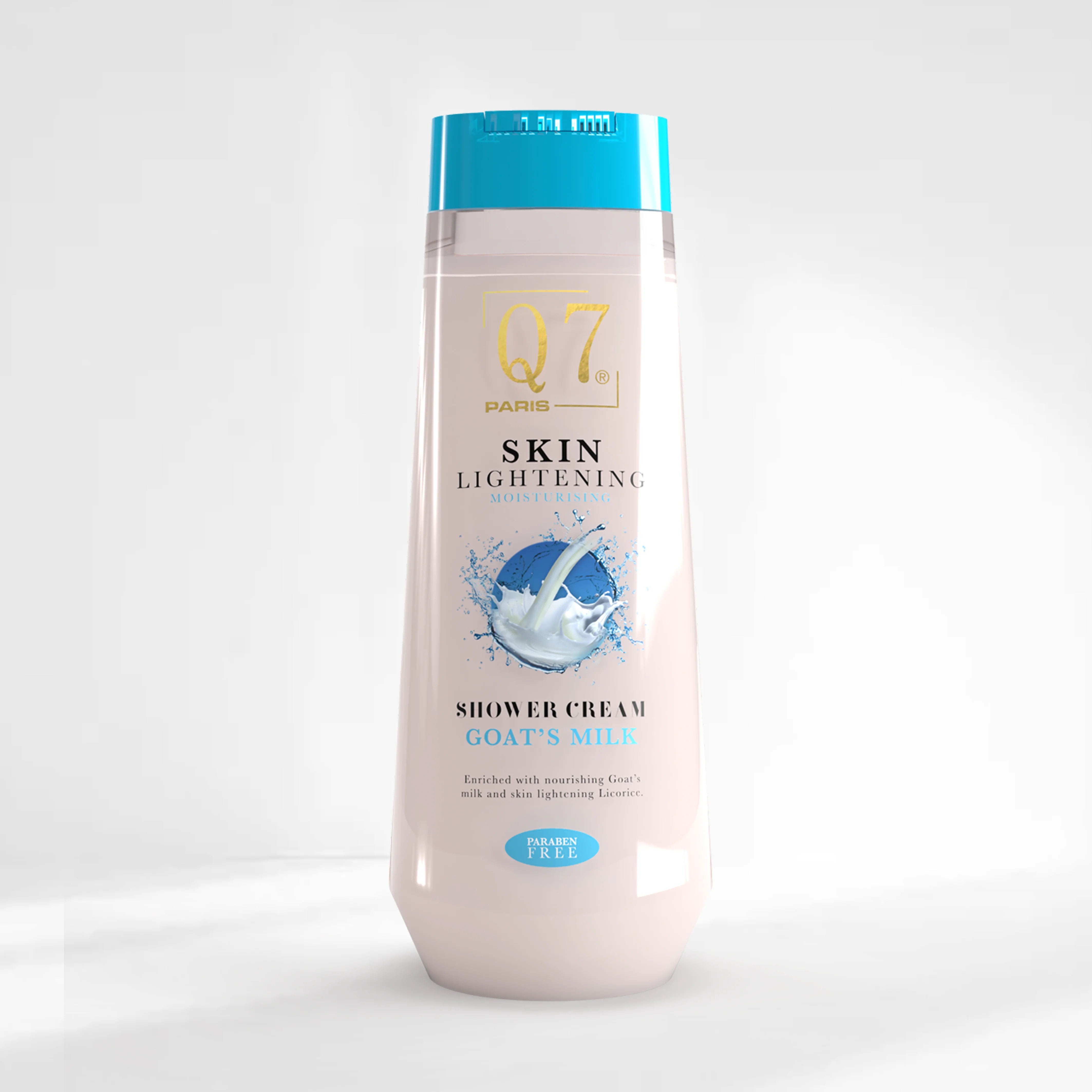 Q7Paris Skin Lightening Premium Shower Cream: with Goat's Milk and Licorice - 850ml