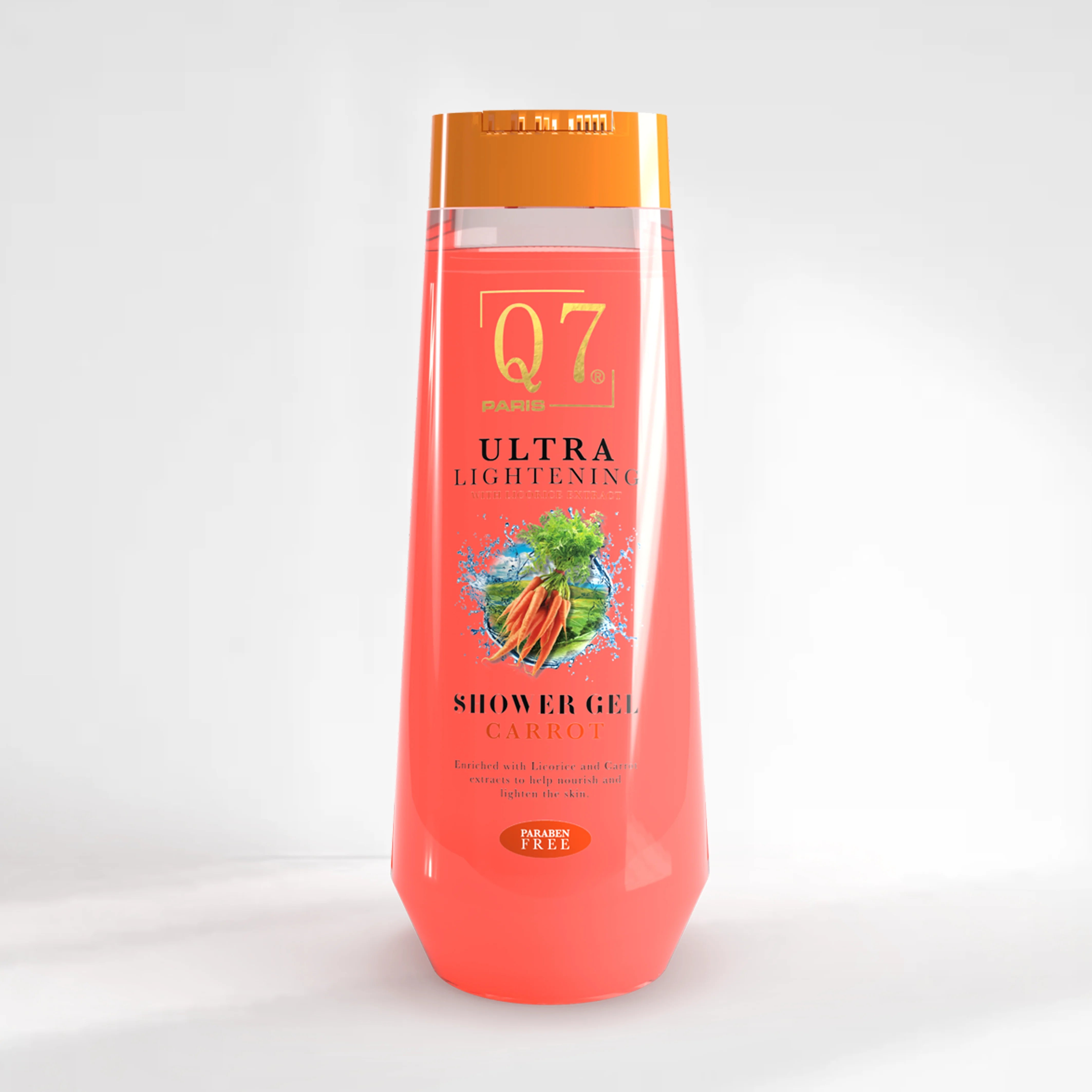 Q7Paris Carrot Ultra-Lightening Shower Gel: With Licorice and Carrot Extract - 850ml