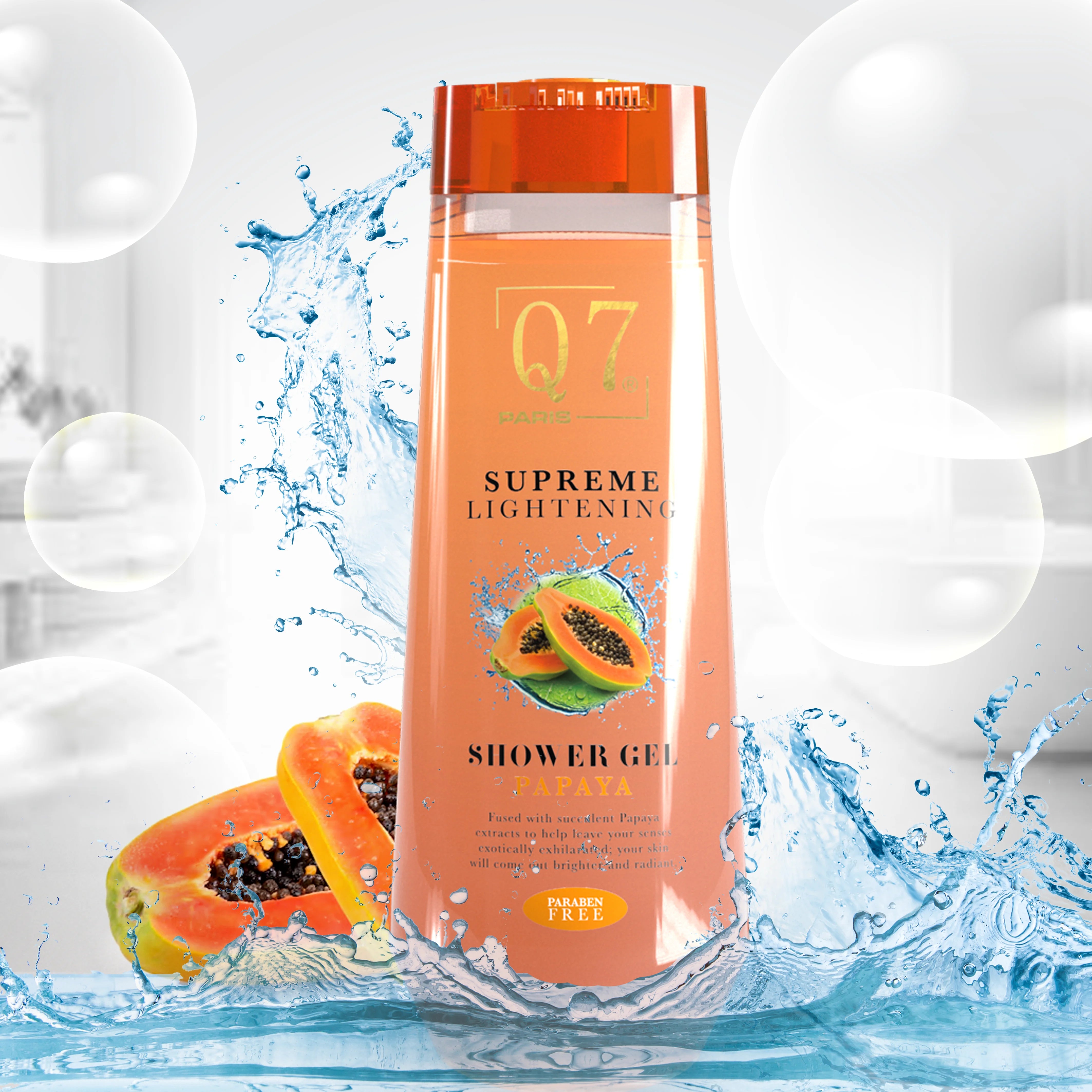 Q7Paris Supreme Lightening Shower Gel: with Licorice and Papaya - 850ml