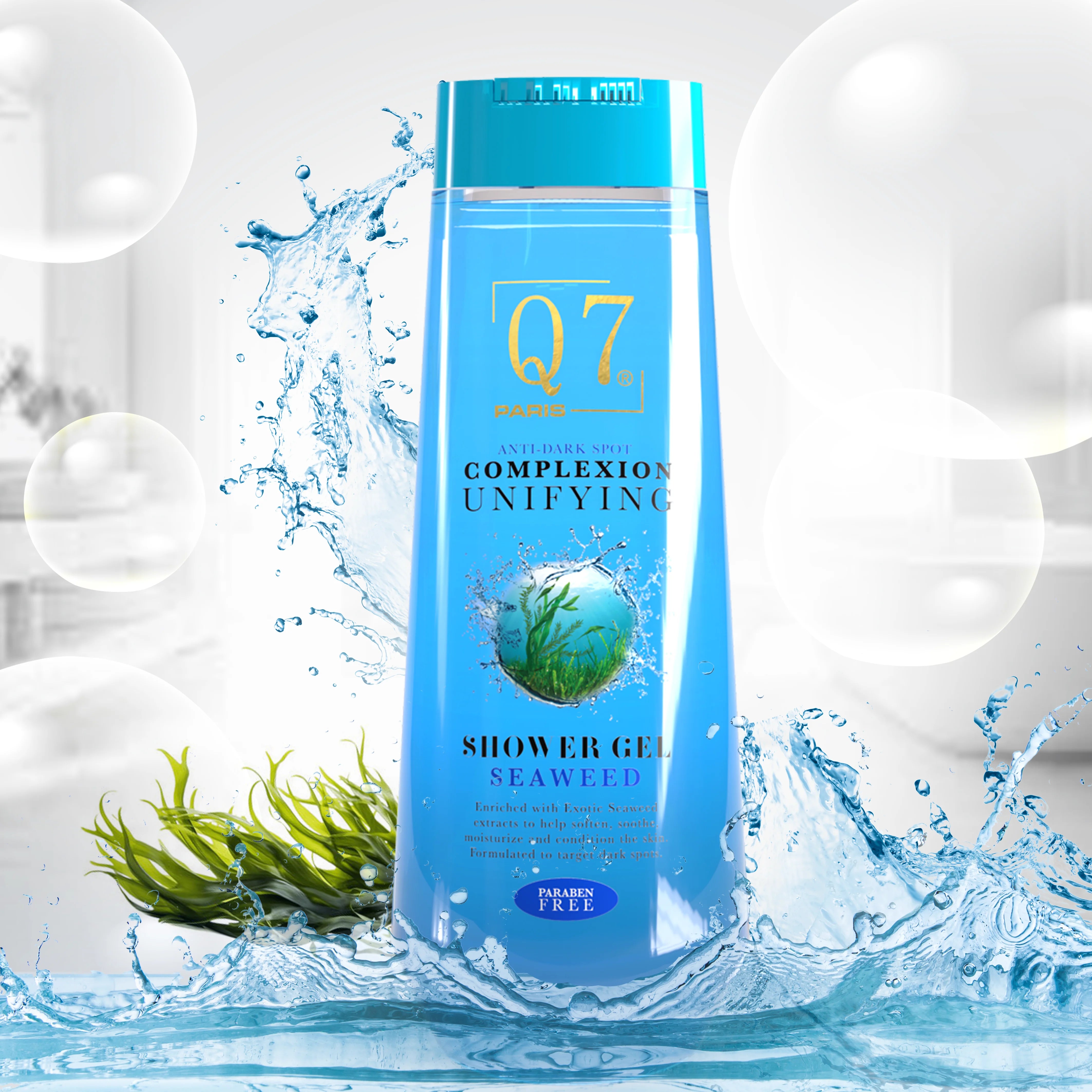 Q7Paris Anti-Dark Spot Complexion Unifying Shower Gel: with Seaweed and Licorice - 850ml