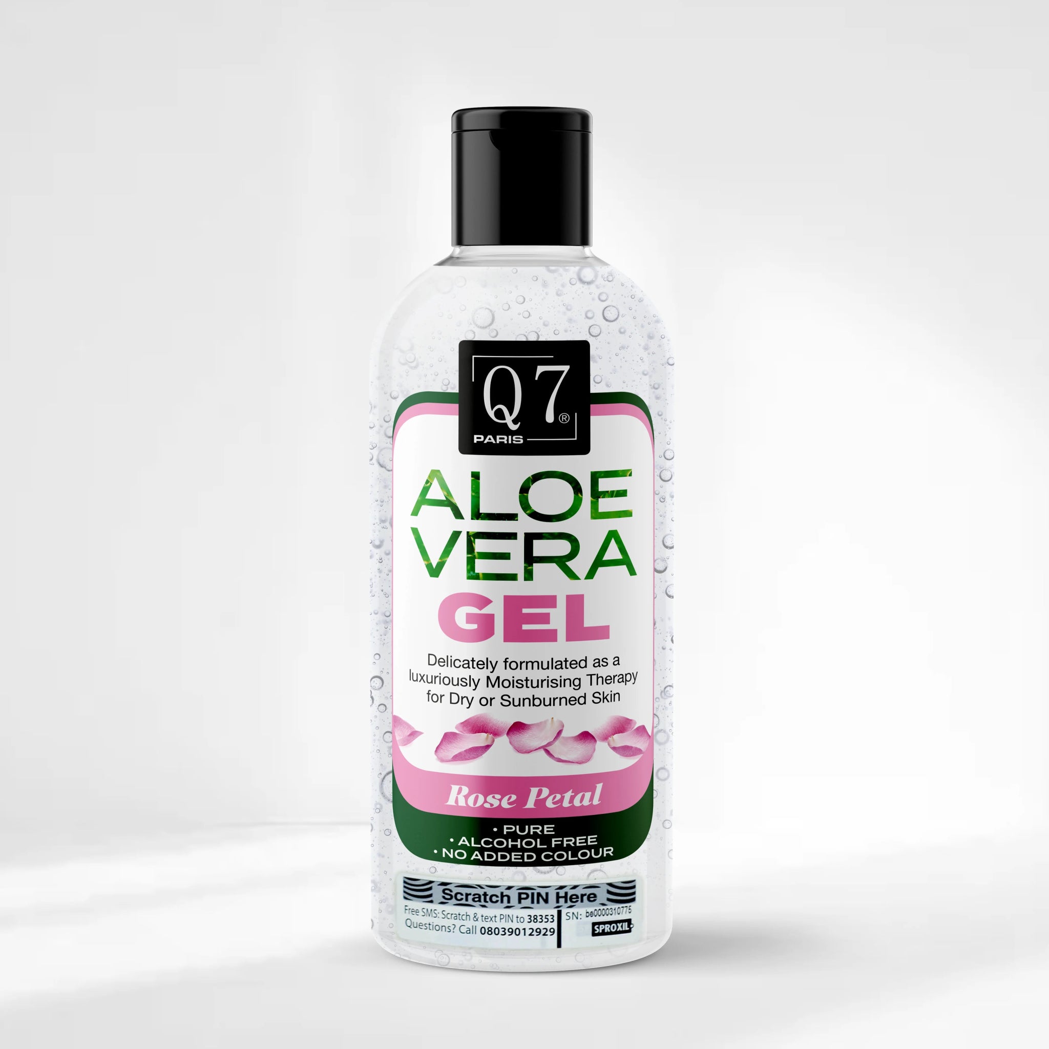 Q7Paris Aloe Vera Gel: Rose petal - 250ml