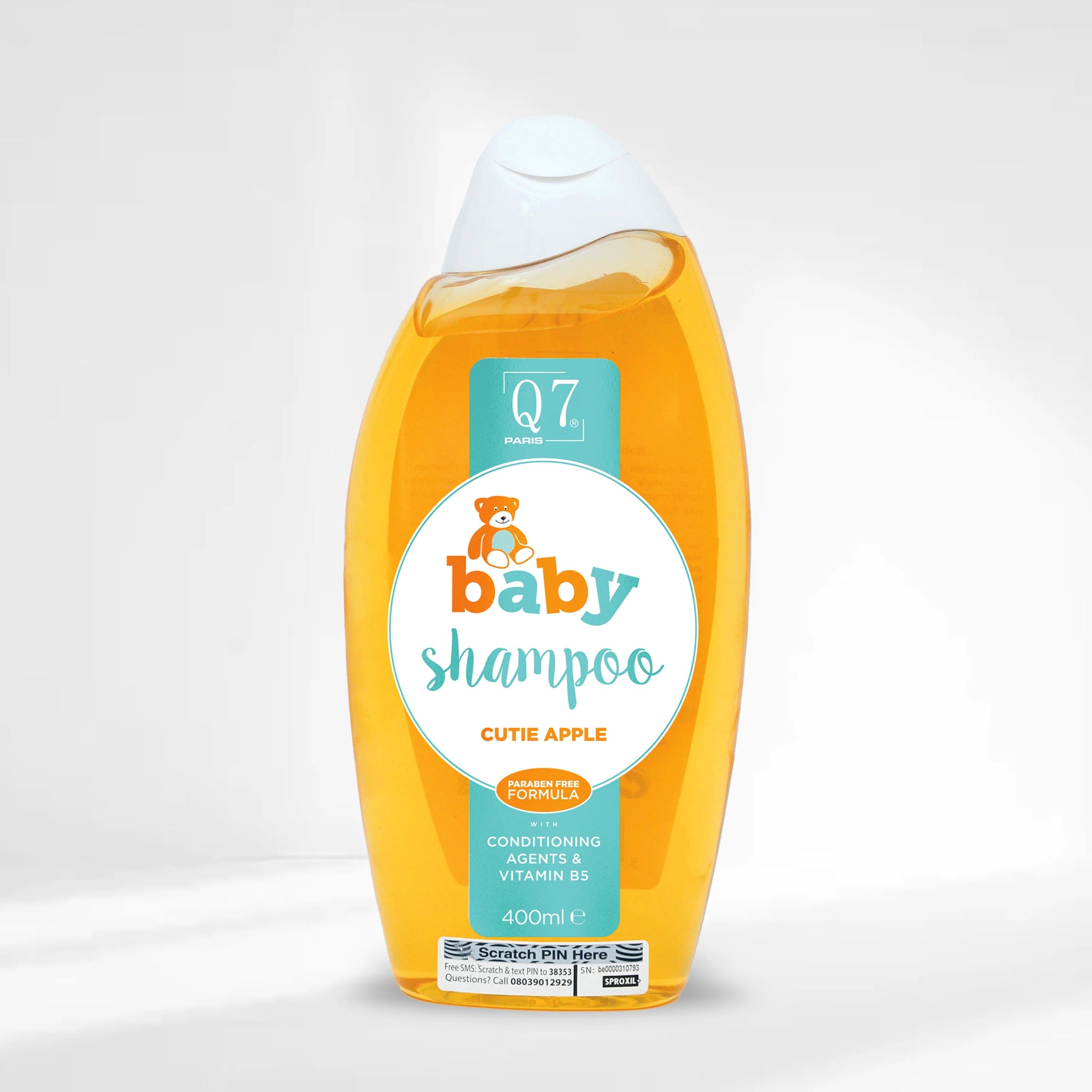 Q7Paris Baby Shampoo ('Cutie Apple'): with conditioning agents and Vitamin B5 - 400ml