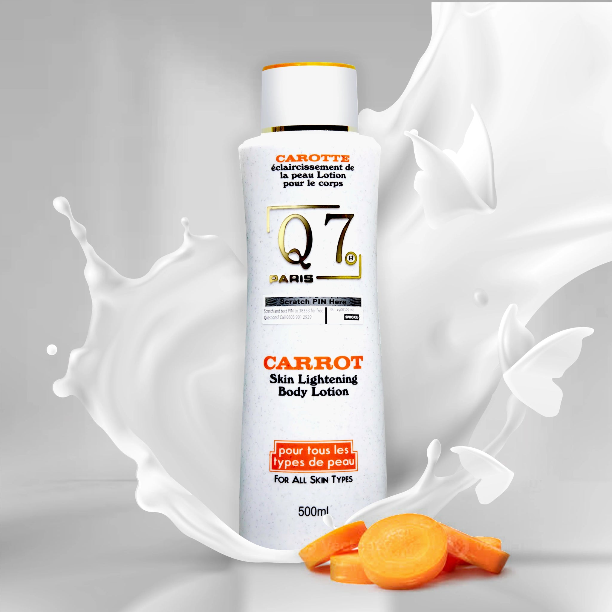 Q7Paris Carrot Skin Lightening Body Lotion – 500ml