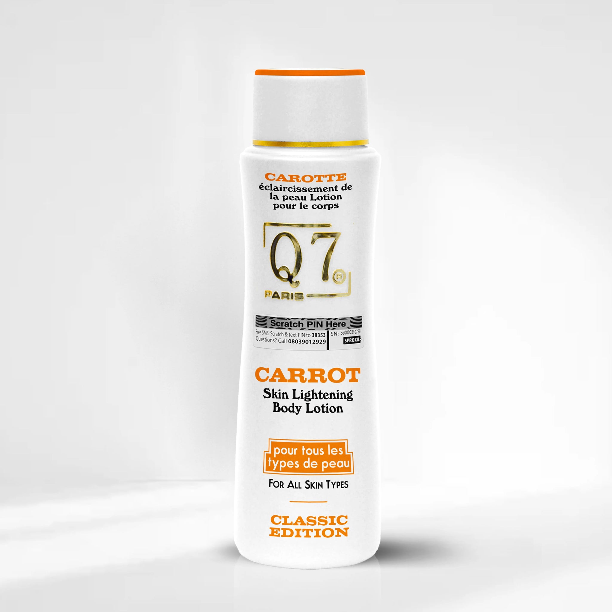 Q7Paris Carrot Skin Lightening Body Lotion – Classic Edition – 300ml