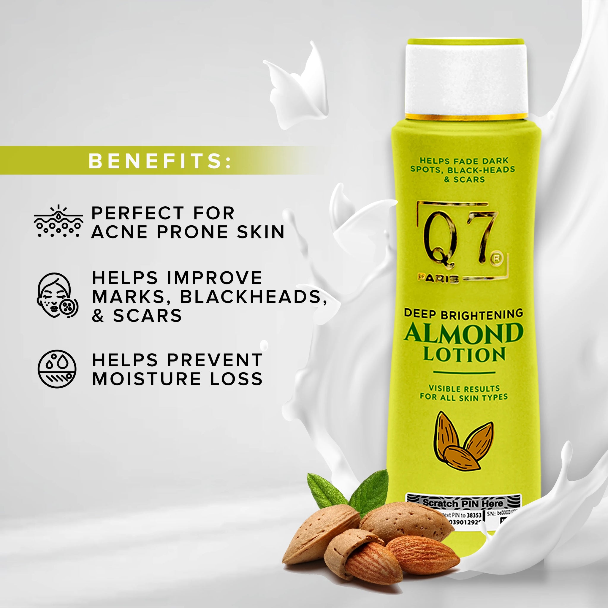 Q7Paris Deep Brightening Almond Lotion – 300ml