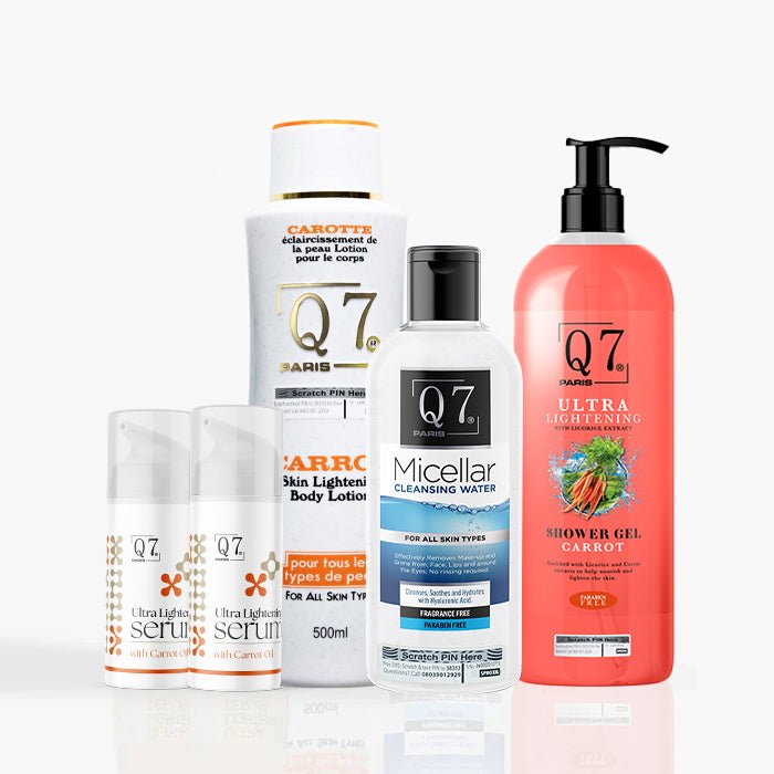 Q7Paris 5-in-1 Carrot Skin Lightening Bundle with Liquid Shower Gel